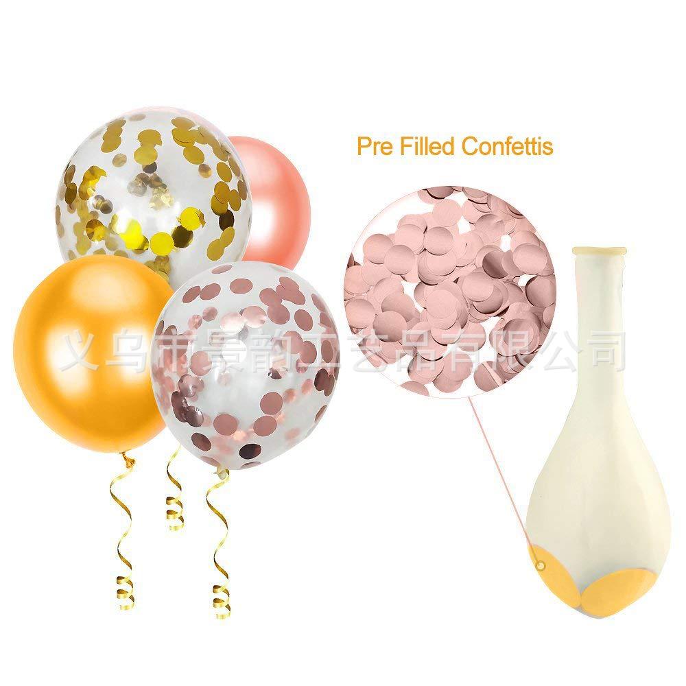 跨境热销批发玫瑰金气球套餐铝膜生日字母星星 rose gold balloon