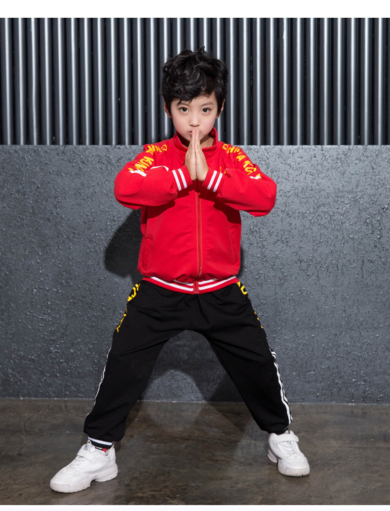 儿童武术服装套装男散打搏击套路训练衣服体操加厚秋季长袖练功服