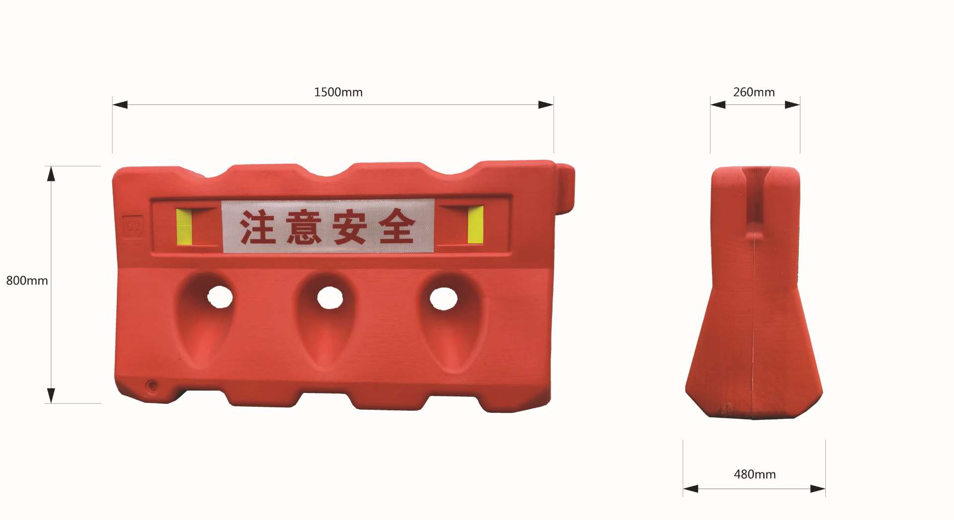 全新料水马隔离墩防撞桶护栏市政道路施工三孔水马注水沙水马围挡