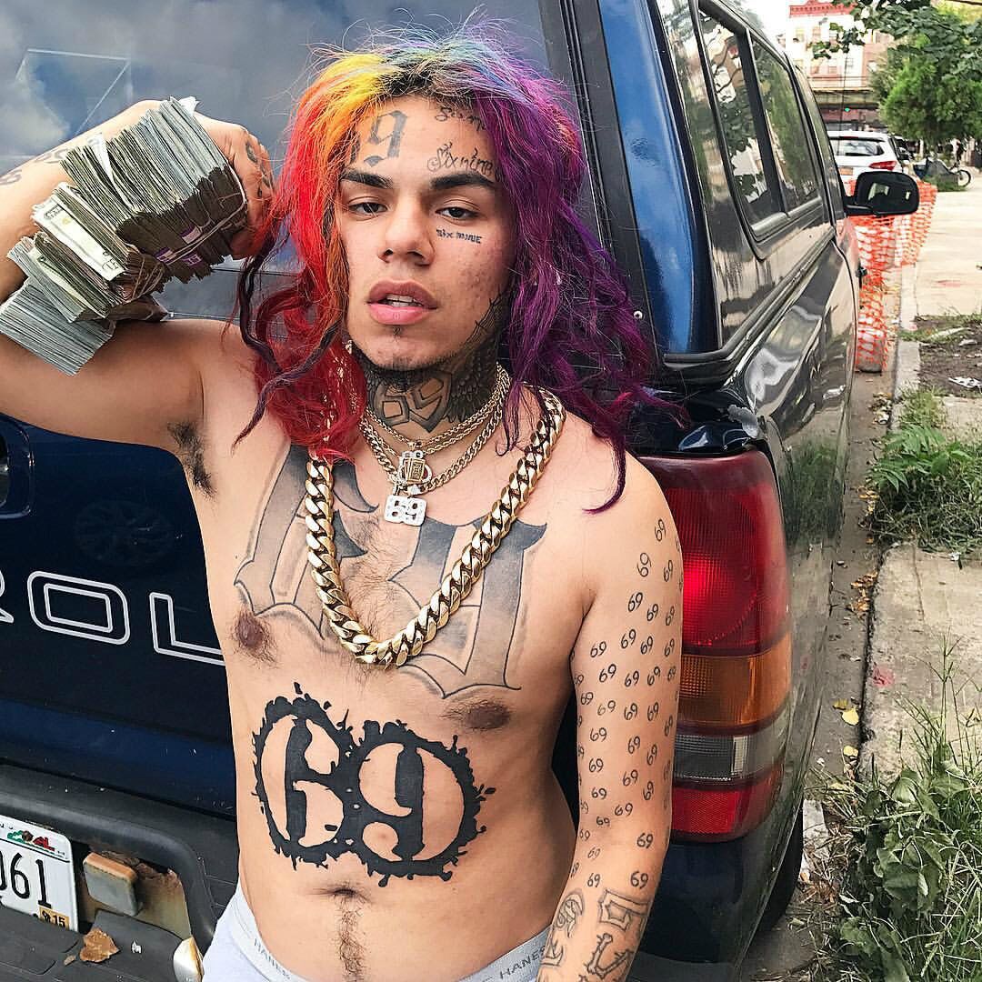 欧美嘻哈说唱ins项链微镶锆石匪帮rapper 6ix9ine同款数字69吊坠