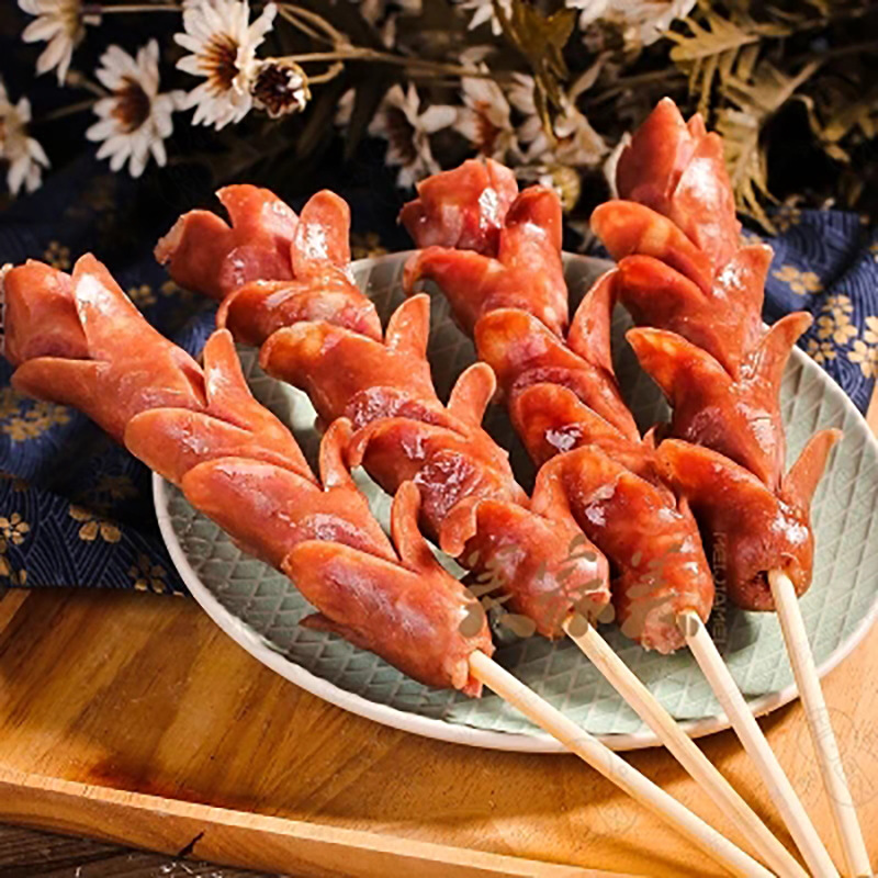 香肠烤肠类-正宗老长沙大香肠纯猪肉油炸食品开花热狗肠125克240根