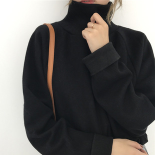 高领毛衣 女冬厚 黑色