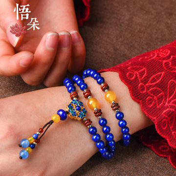 古树千藤景泰蓝手链民族风手串清新首饰多层手链裙子配饰地摊货源