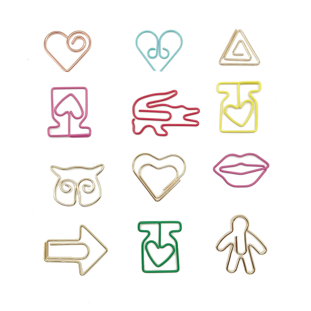 多款现货造型回形针定制彩色异形回形针小批量起订办公学习用品