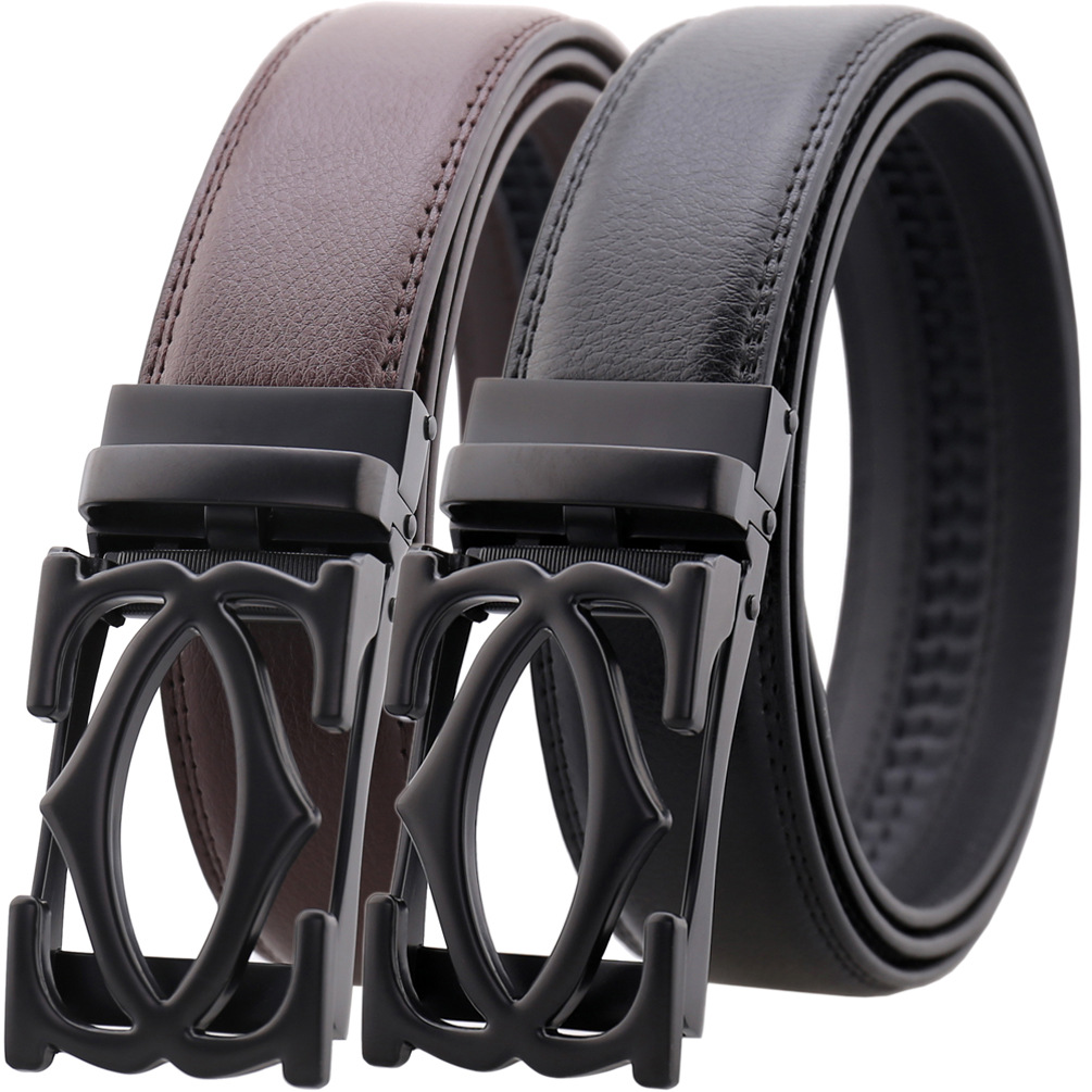 真皮男士皮带 自动扣二层牛皮皮带 爆款时尚夹扣皮带ly36-2305-1