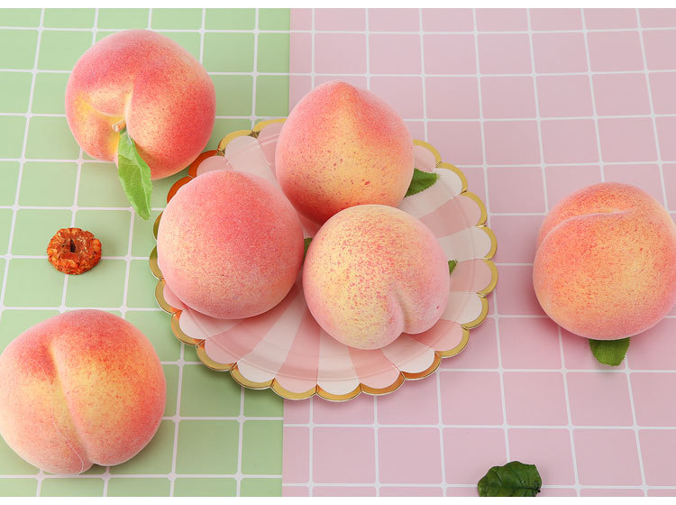 仿真水果模型泡沫平桃水蜜尖桃橱窗展示摆件家居工程装饰摄影道具
