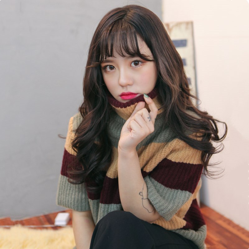 全真发刘海微风空气刘海迷你假发片女超薄抖音流海无痕全手织留海