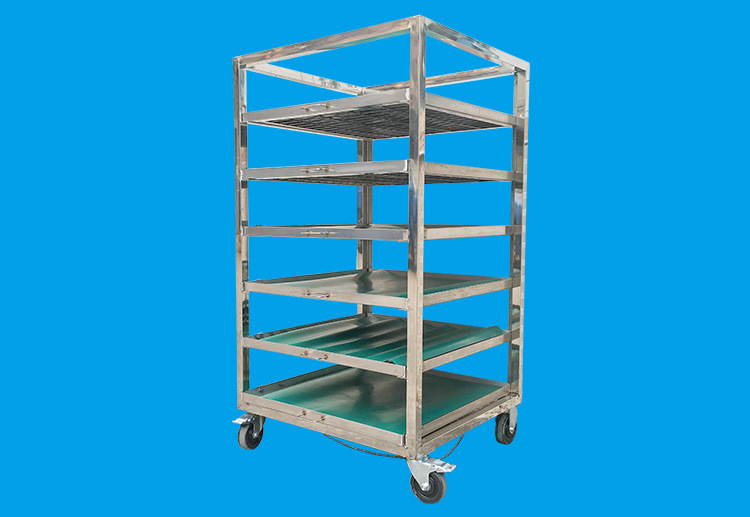 半导体车间不锈钢周转车托盘周转车6层抽拉式不锈钢推车定制厂家