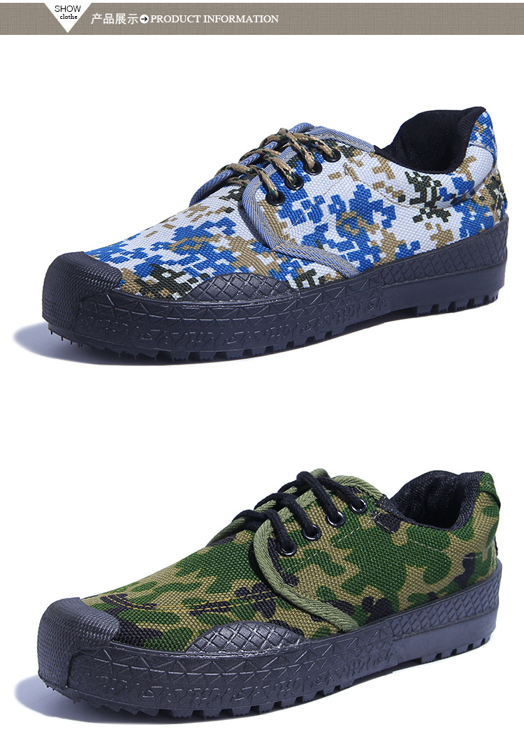 厂家直销大学生海军蓝军训鞋迷彩胶鞋99作训鞋低帮解放鞋防滑耐磨