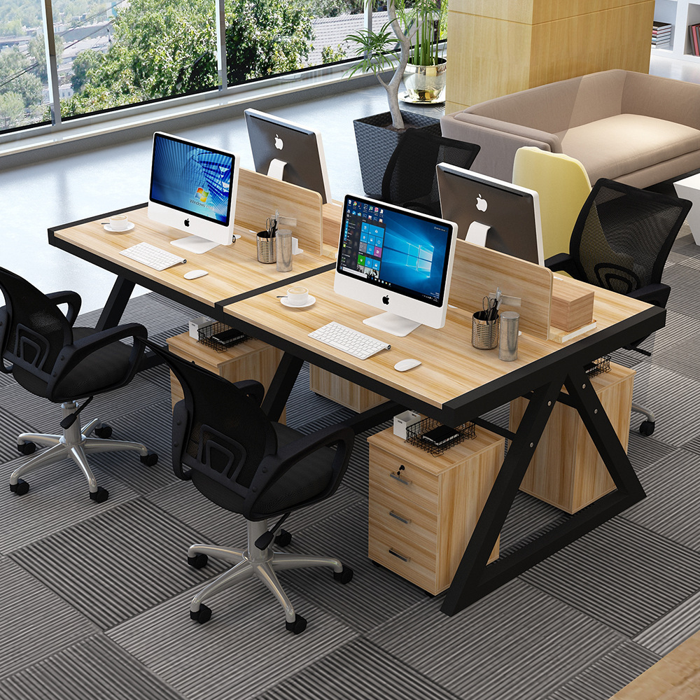 职员办公桌简约现代电脑桌椅组合四人位屏风卡座工作工位办公家具