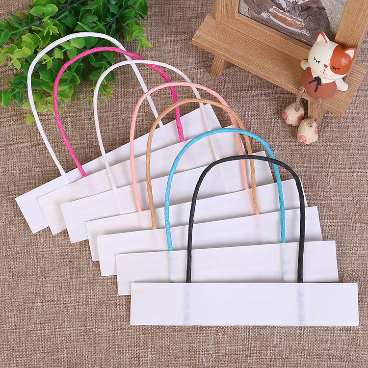 直销 包装纸袋手提绳子牛皮纸绳单双股耐磨纸袋手提绳 彩色手挽绳