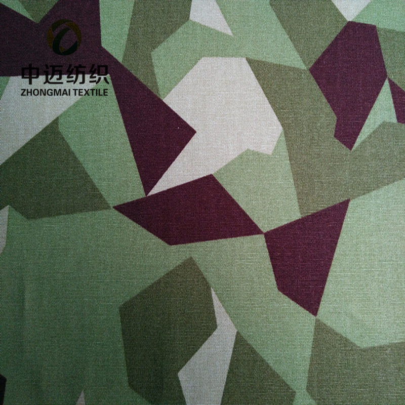 全棉32/2*16/96*48瑞典几何迷彩m90迷彩canvas平纹活性迷彩印花