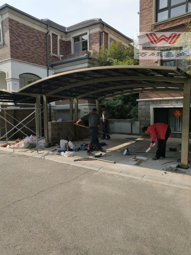 顺义定做铝合金停车棚别墅耐力板汽车棚阳光板自行车棚雨棚安装
