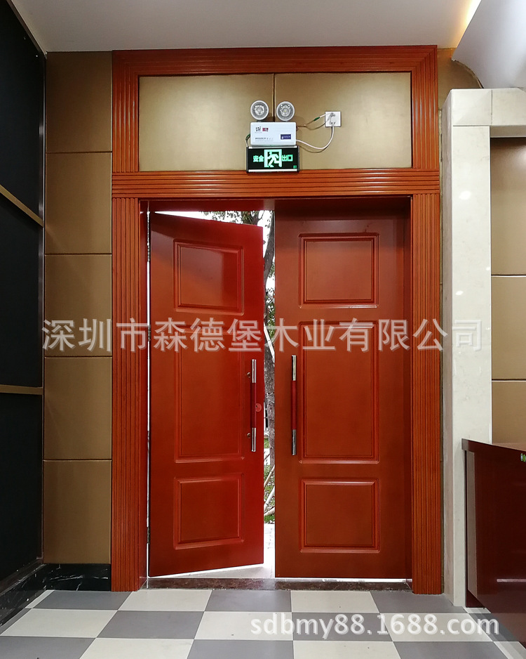 厂家直销会议室双开门别墅大门实木进户门庭院对开门烤漆隔音房门