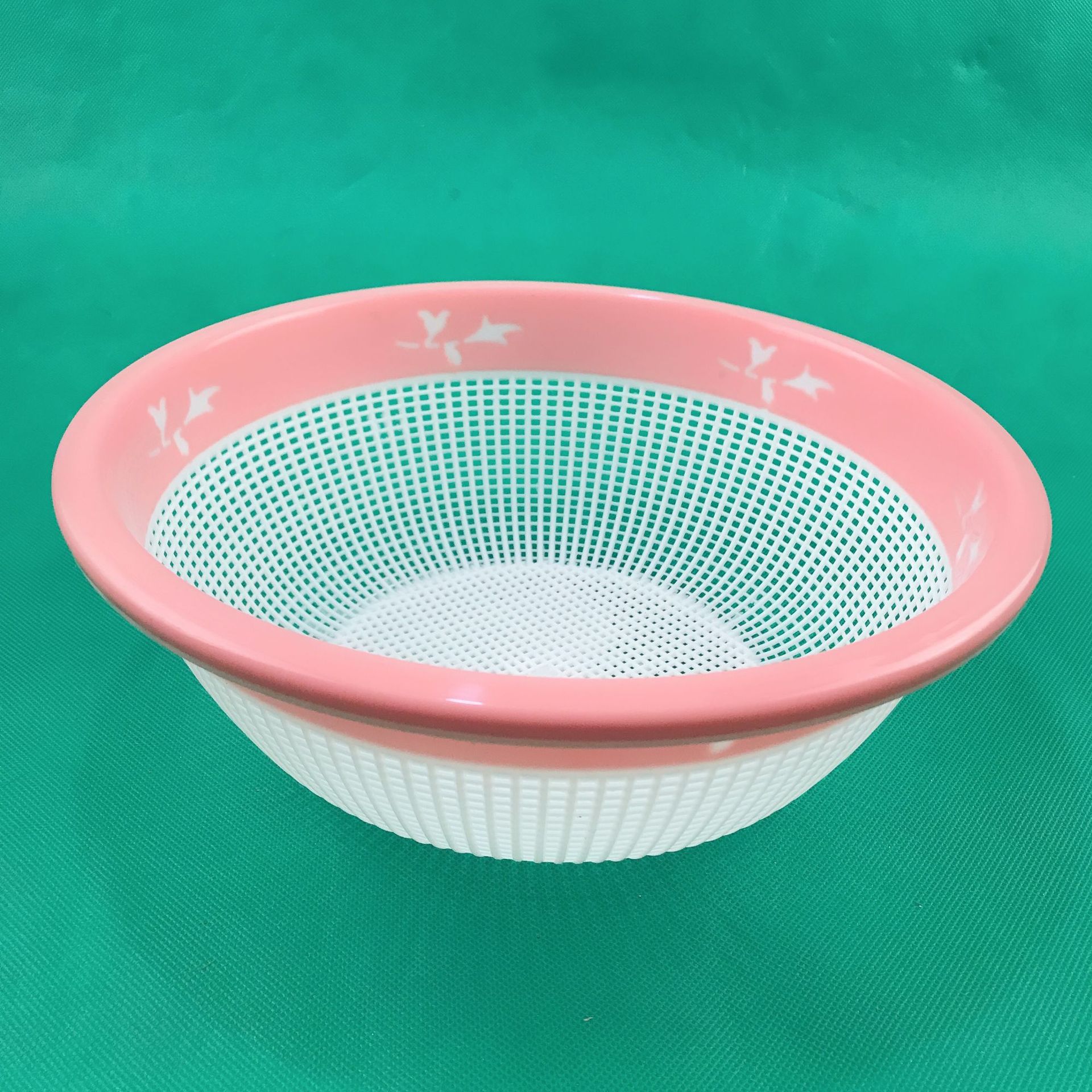 1753双色塑料圆形米箩二元店塑料筐洗菜箩水果箩淘米筐洗米筛批发
