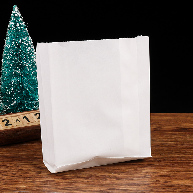 供应一次性环保食品纸袋防油打包纸袋无淋膜尖底薯条纸袋可定制