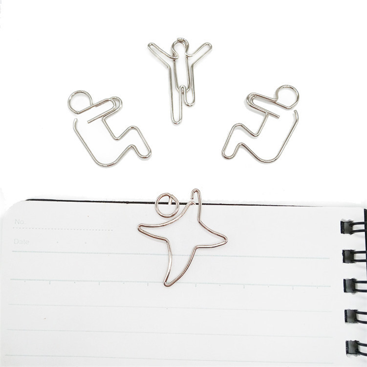 人体手势动作的创意回形针设计厂家供应肢体造型曲别针手工小东西