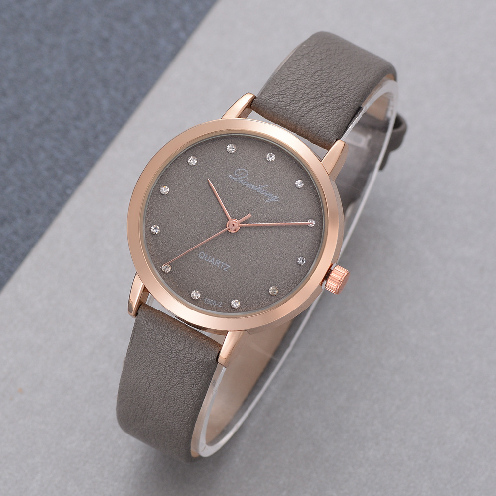 韩版带水钻高贵休闲女款时装表 时尚纯色学生手腕表 厂家直销