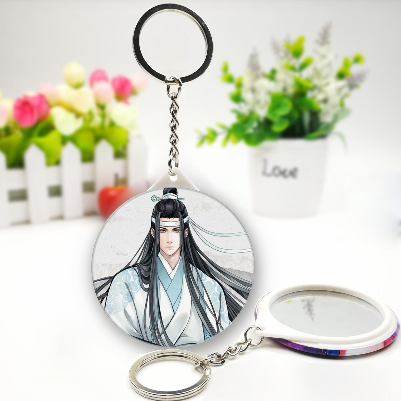其他钥匙配饰-精品推荐 动漫款魔道祖师镜子钥匙扣 方便携带 款式多选