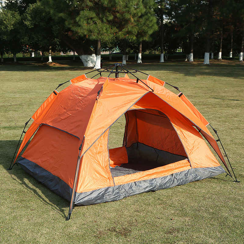 家庭自驾游野炊自动速开双层户外帐篷便携折叠3-4人露营帐篷定制