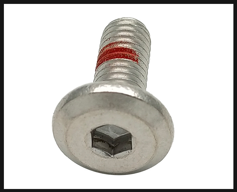 不锈钢家具平头内六角点胶防松螺丝奈落螺丝蓝色胶点涂加工m5m6m8