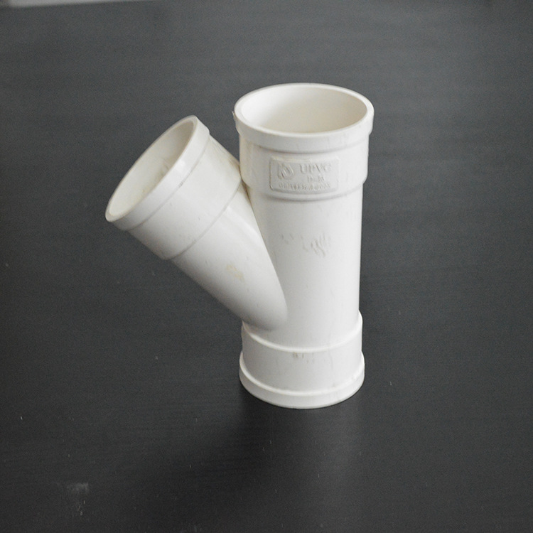 厂家供应pvc75斜三通 家装工程塑料管件规格齐全给水管配件