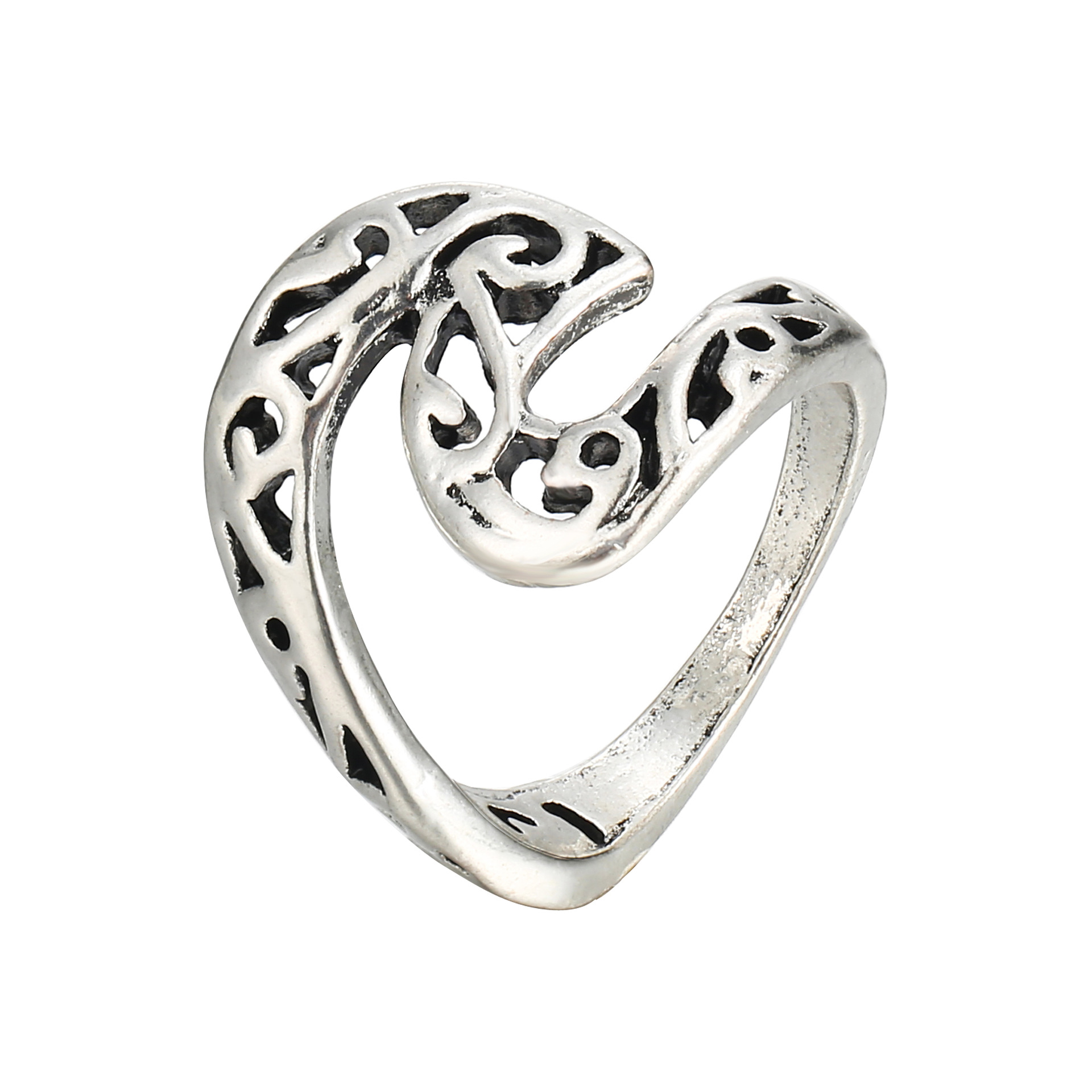 跨境专供戒指男士 镂空云纹海浪戒指 wish速卖通热卖关节戒指批发