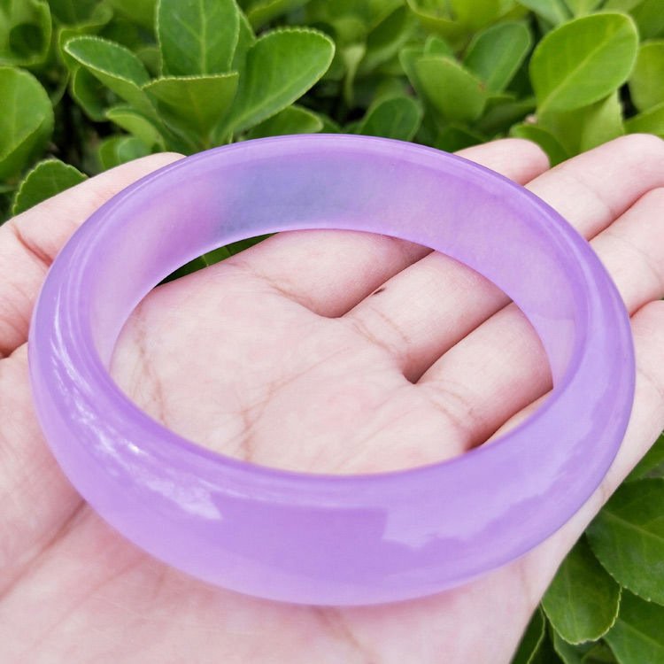 紫罗兰玉手镯紫色芙蓉石玉镯子石英岩玉手镯翡翠极冰种女镯子