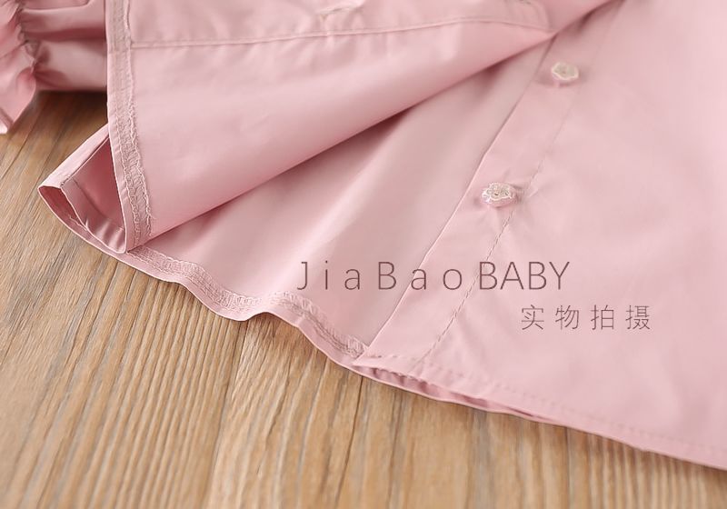 321102 泡泡袖子刺绣翻领童衬衫童装批发0.57