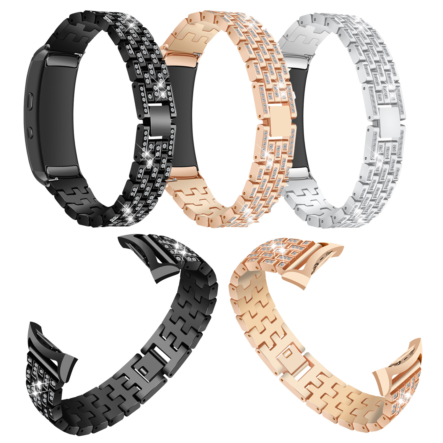 适用于samsung galaxy gear fit2 sm-r360智能手环特殊款镶钻表带