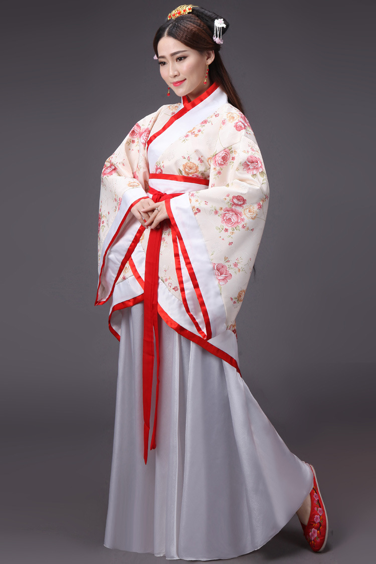 汉服女成人舞蹈服襦裙戏服装演出服学生毕业改良女夏曲裾古装唐朝
