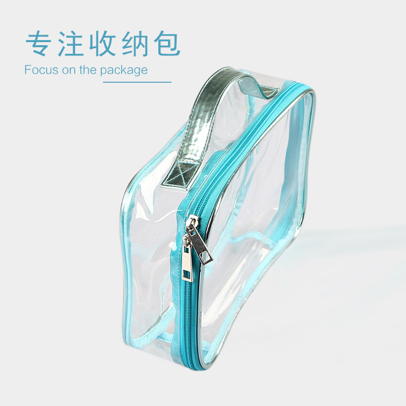 2023 New PVC Transparent Cosmetic Bag Portable Waterproof Wash Bag Large Capacity Storage Bag Customized by Manufacturer