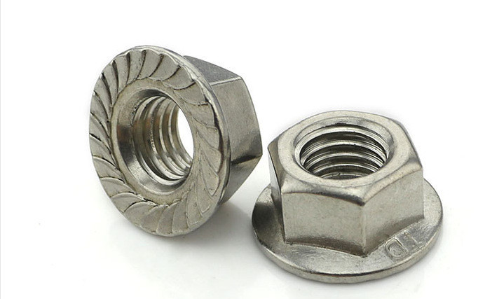 镀锌防松螺母 法兰面锁紧螺母 美标尼龙锁紧螺母1/4-20