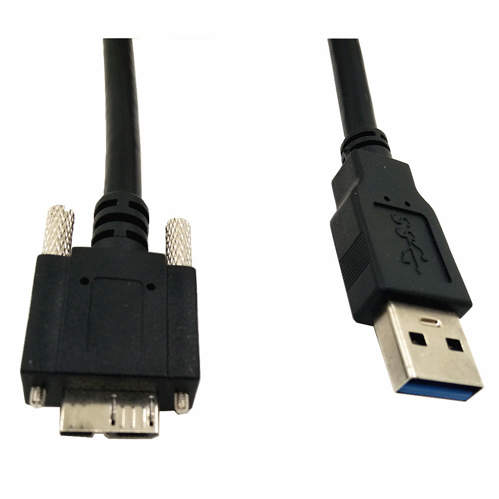 0转micro b 3.0直头 9芯高速镀锡铜线 带螺丝可固定