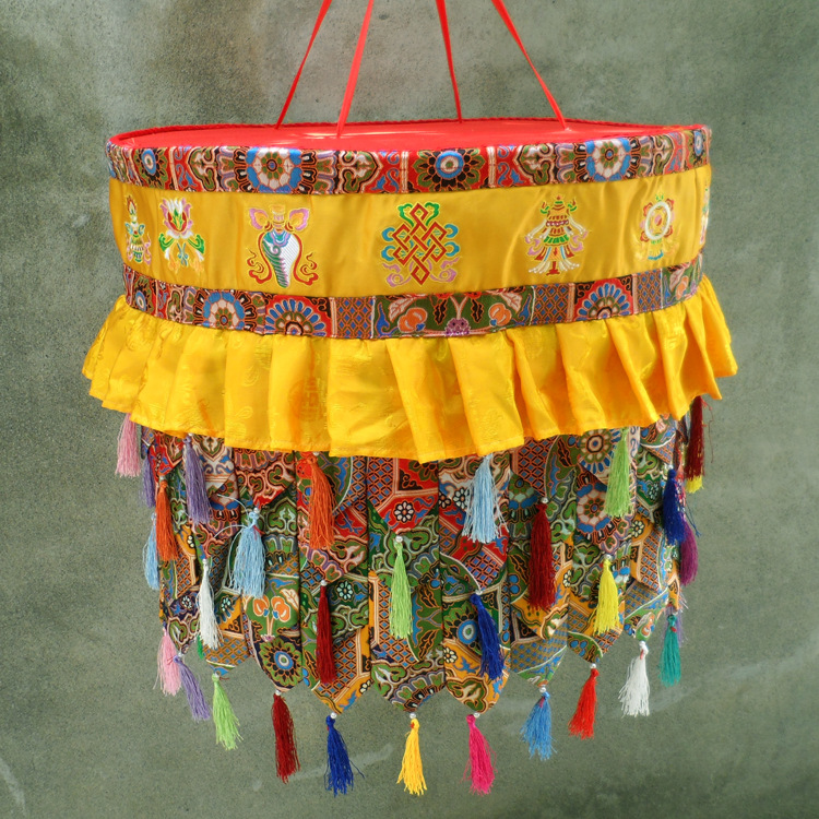 藏传佛教密宗佛堂佛事用品八宝伞盖尼泊尔布艺装饰品