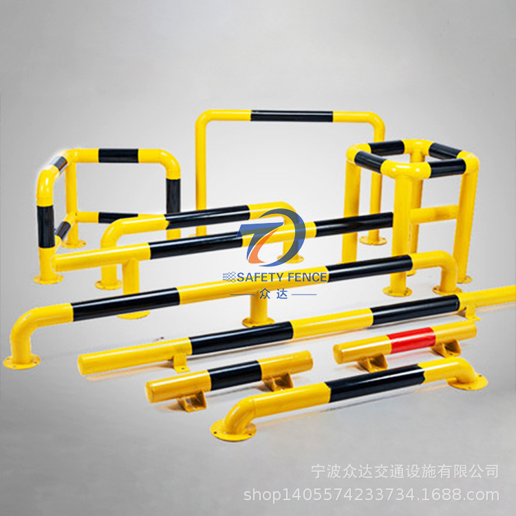 众达车间仓库叉车防撞栏杆u型加油站钢管防撞栏支持定做