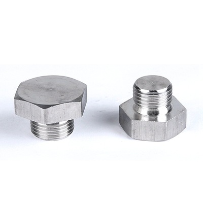 专业数控定做304不锈钢大头外六角堵头管螺纹液压丝堵闷头油塞1/8