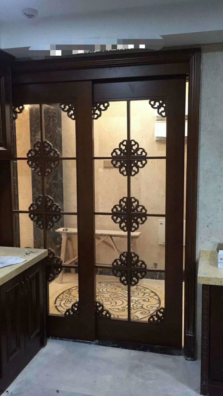 推拉门 来图定制 实木雕花阳台门 优质吊趟门 隔音防潮厨房门