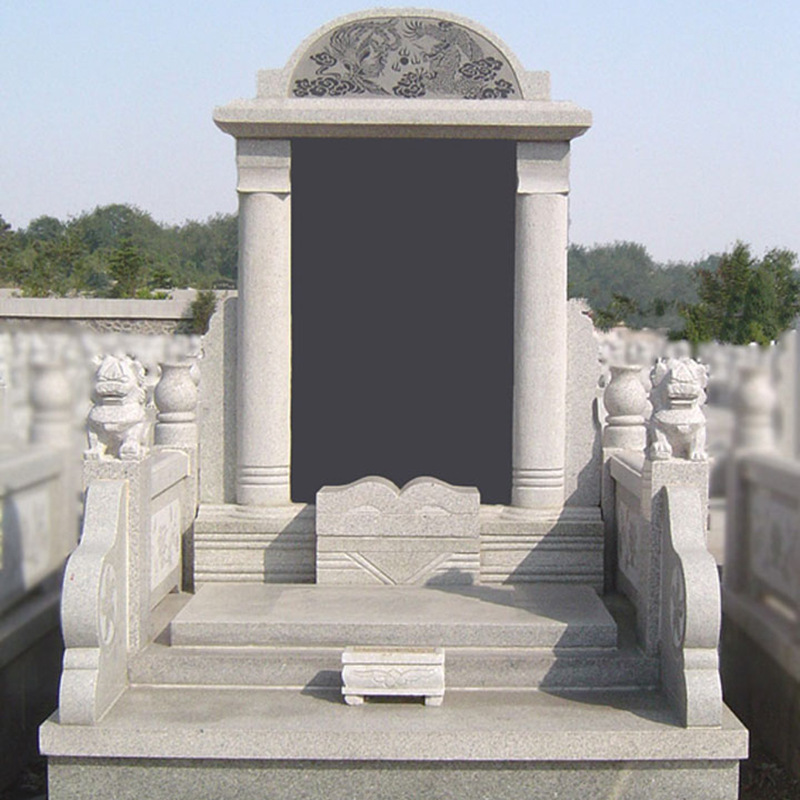 厂家定做石雕花岗岩墓碑石碑传统中式家族刻字农村雕刻机公墓碑