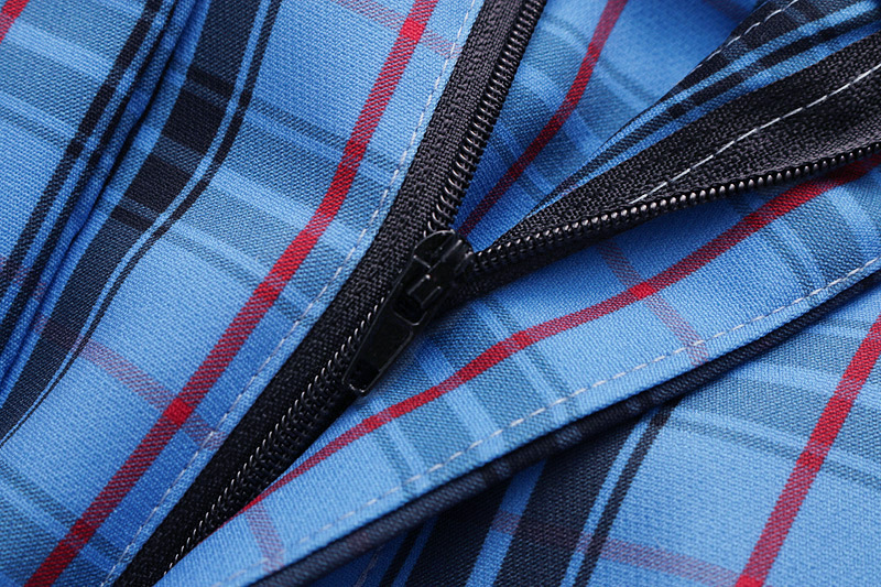 2018春夏新款欧洲站腰带饰格子裤 女士时尚裤子 wdl6038