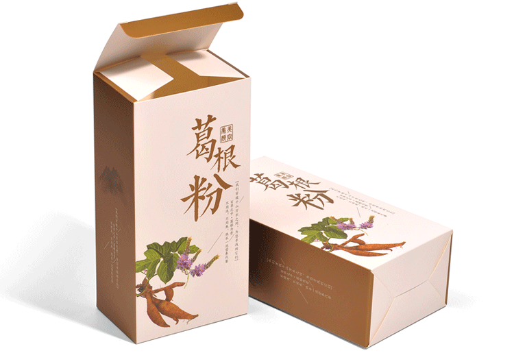 现货葛根粉通用型精美包装盒 葛粉礼品盒土特产空白标签可定制
