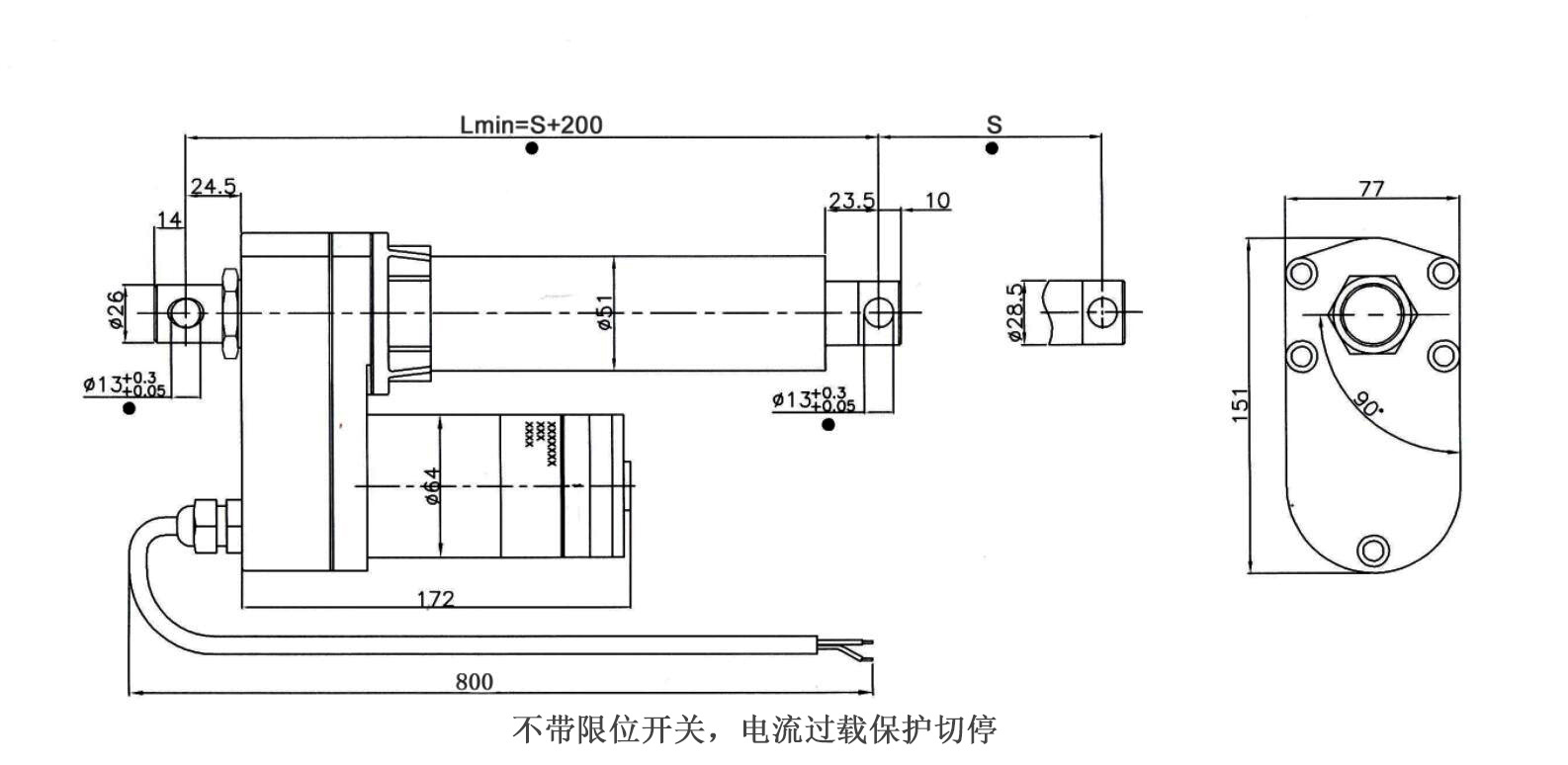 电动推杆安装示意图图片