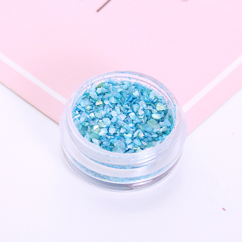 美甲12色贝壳粉指甲diy材料装饰品糖果色亮片光疗甲油胶饰品批发