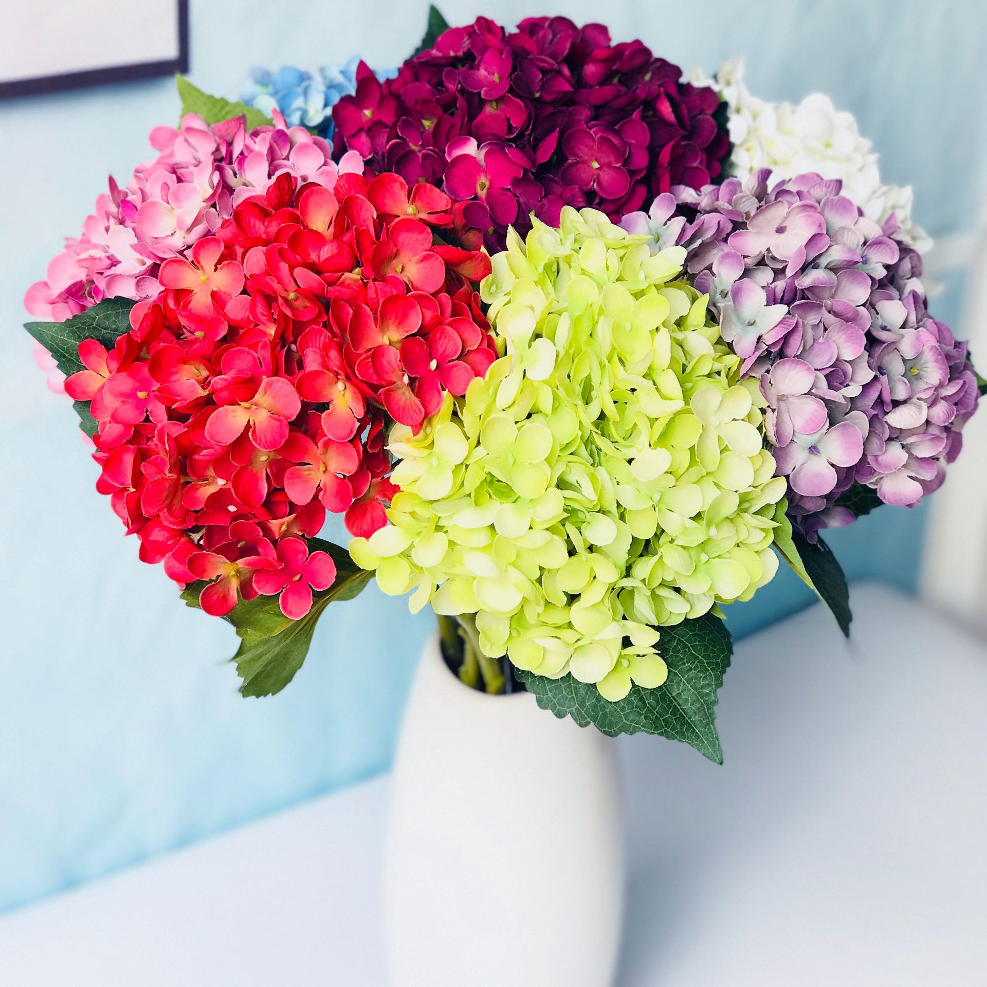 欧式碎花绣球仿真花 家居装饰仿真绣球花假花 婚庆拍摄手捧花花束