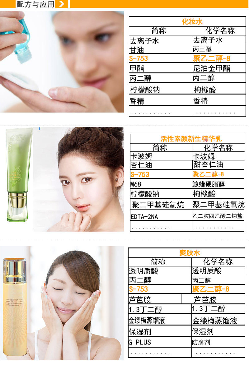 化学名称         聚乙二醇/聚丙二醇/聚丁烯乙二醇-8/5/3甘油聚合物