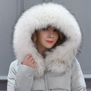 批发定做羽绒服配饰新仿貉子毛毛领人造毛毛领子大百搭女式