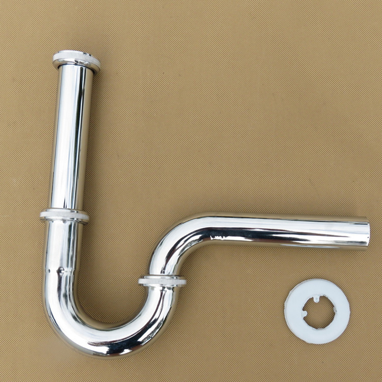 不锈钢防臭洗手面盆台盆下水管排水管 入墙式u型 下水器墙排p弯管