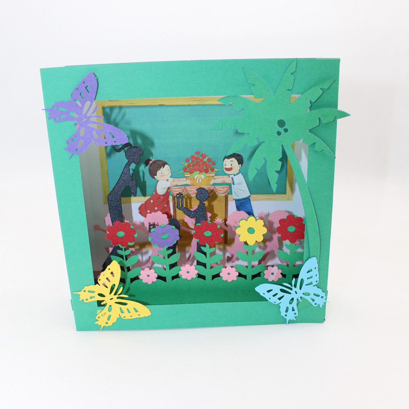 韩版新款教师节3d立体贺卡手工diy折纸学生送老师礼物厂家定做