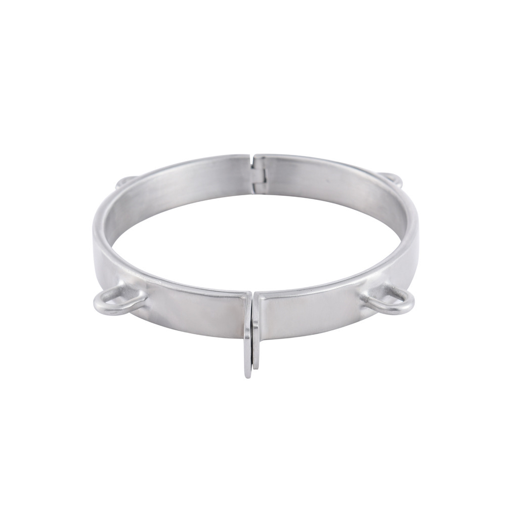 黑帝成人情趣用品 不锈钢项圈精致带锁款四耳项圈 另类调教用品