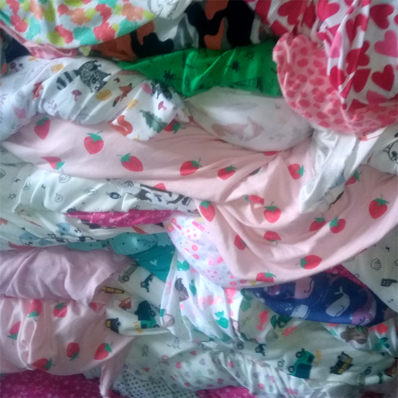 库存处理全棉罗纹卡通花布头论斤卖细罗纹花布